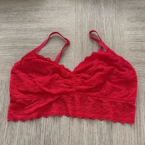 Red Lace Bralette Pink Victoria’s Secret Size Large